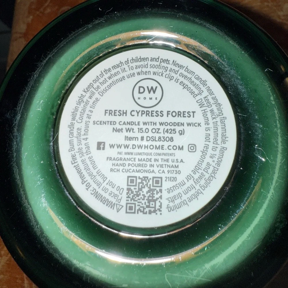 DW Home Wooden Wick Candle Fresh Cypress Forest New Limited Edition